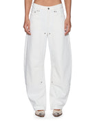 Womens Barrel Jean Carpenter Chalk Barrel Leg Denim Jeans - White