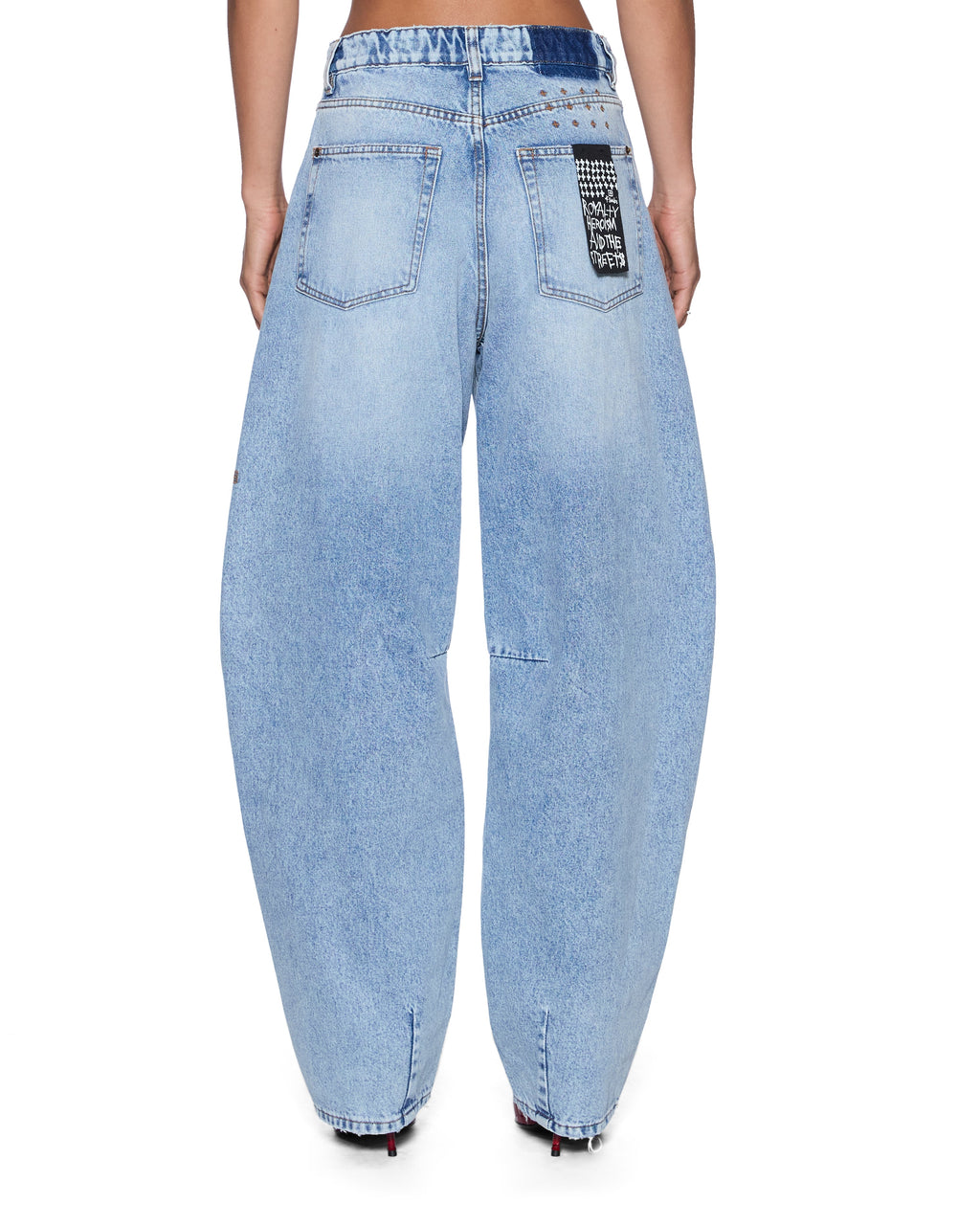 Womens Barrel Jean Flight Blue Barrel Leg Denim Jeans - Denim