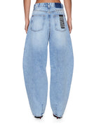 Womens Barrel Jean Flight Blue Barrel Leg Denim Jeans - Denim