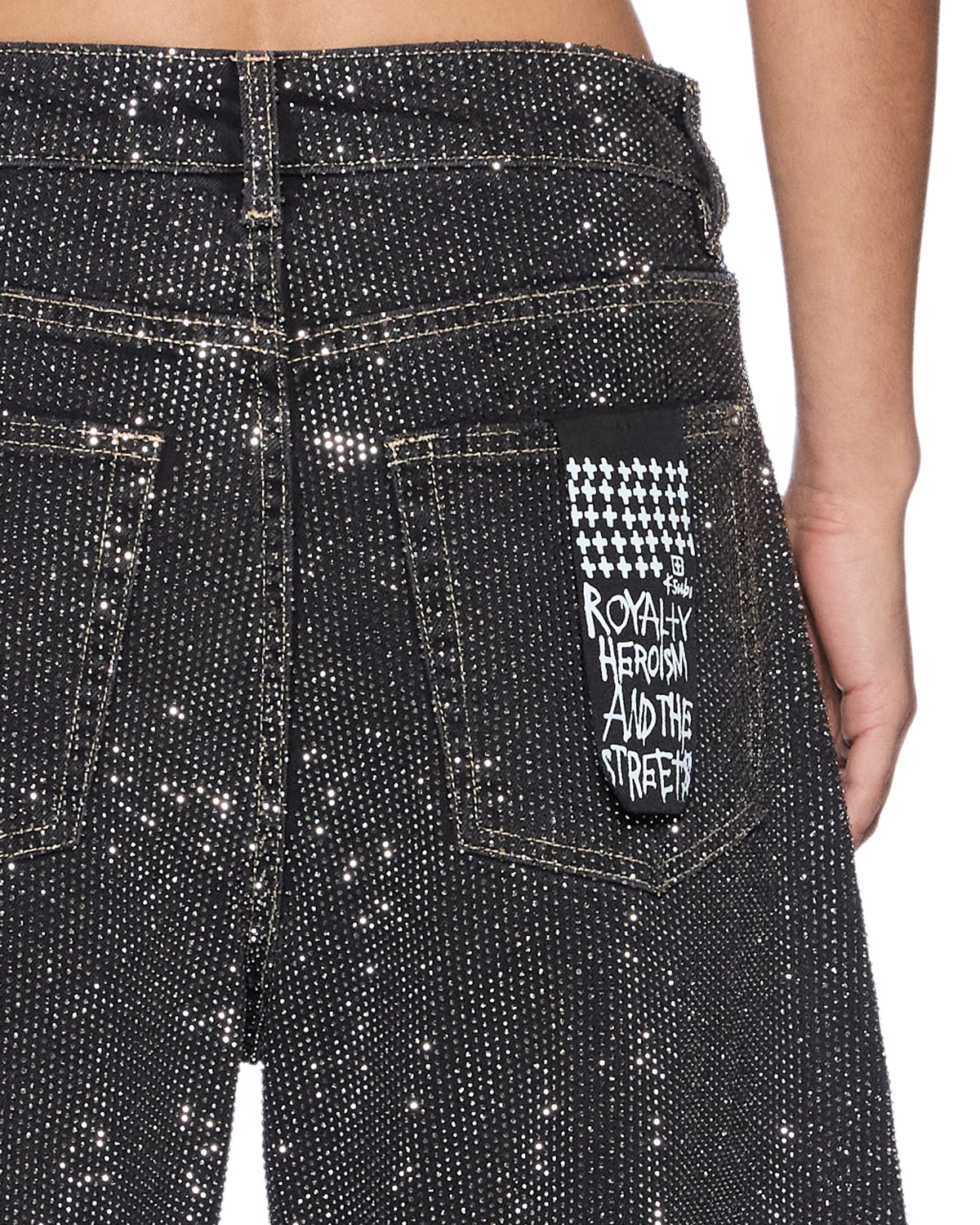 Womens Barrel Jean Opium High Rollers Barrel Leg Denim Jeans - Black