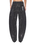 Womens Barrel Jean Opium High Rollers Barrel Leg Denim Jeans - Black