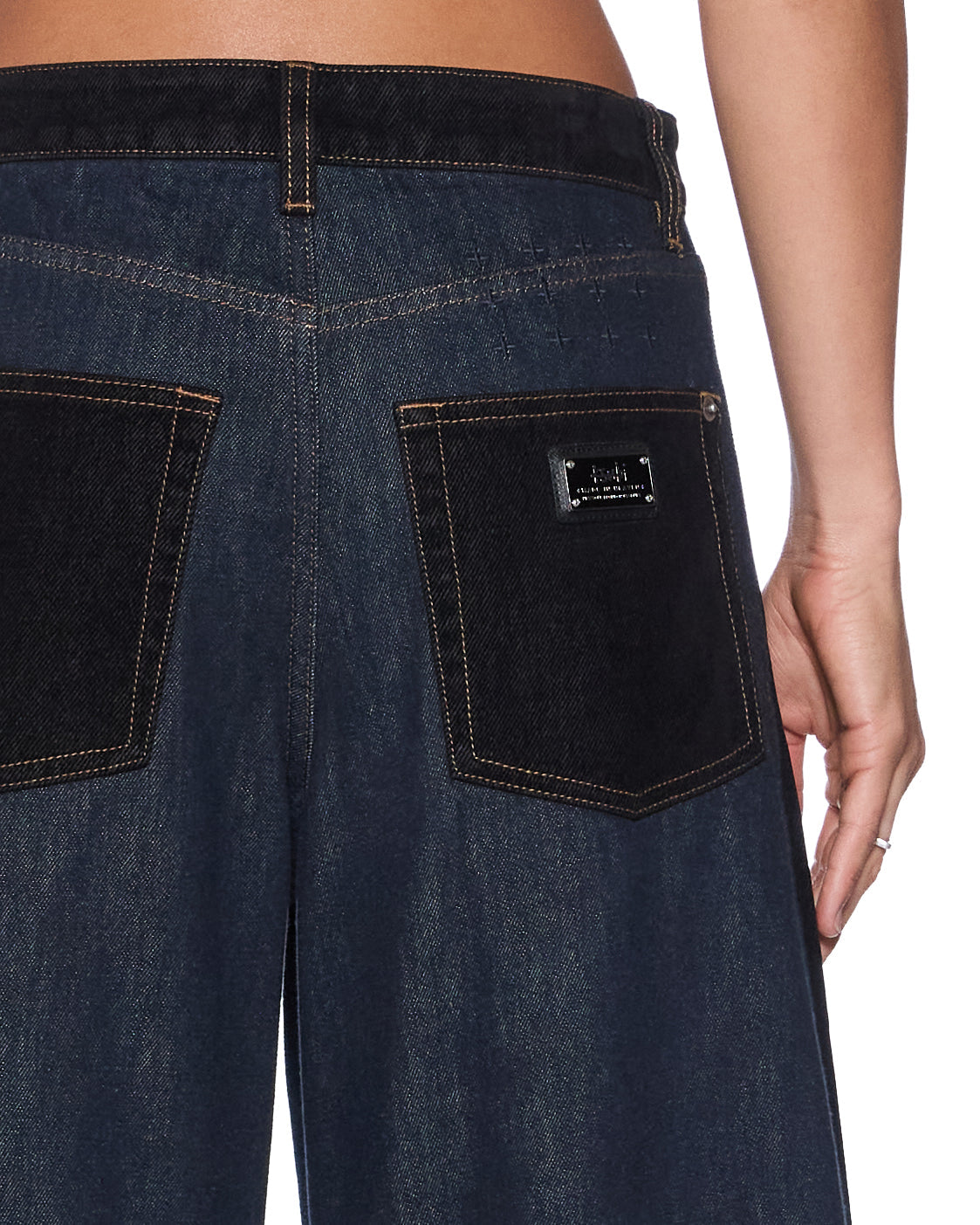 Womens Barrel Jean Vixen Spliced Barrel Leg Denim Jeans - Black