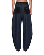Womens Barrel Jean Vixen Spliced Barrel Leg Denim Jeans - Black