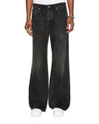 Mens Bronko Emblem Black Bootcut Denim Jeans - Black