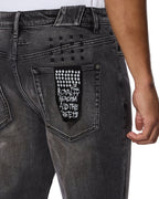 Mens Chitch 1999 Torqued Black Slim Denim Jeans - Black
