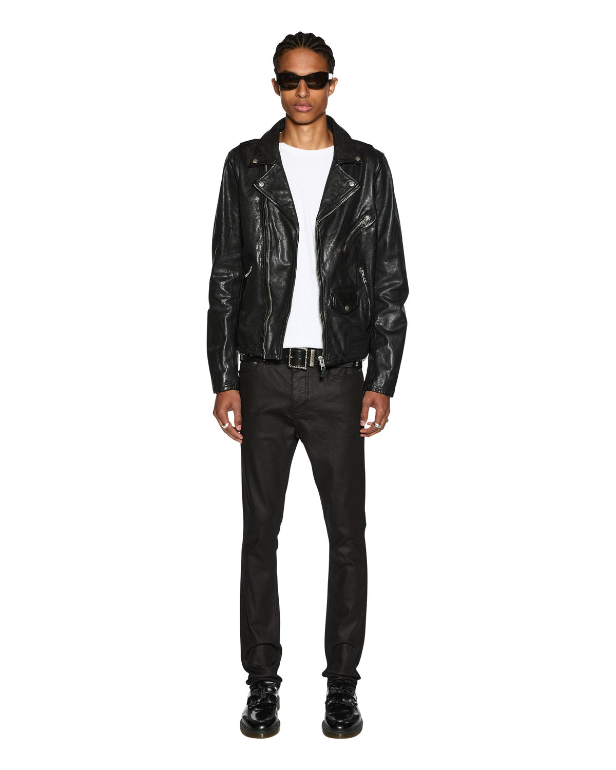 Mens Chitch Black Wax Slim Denim Jeans - Black
