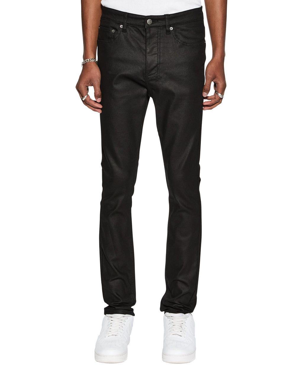 Mens Chitch Black Wax Slim Denim Jeans - Black