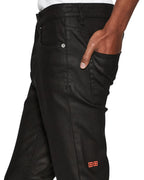 Mens Chitch Black Wax Slim Denim Jeans - Black