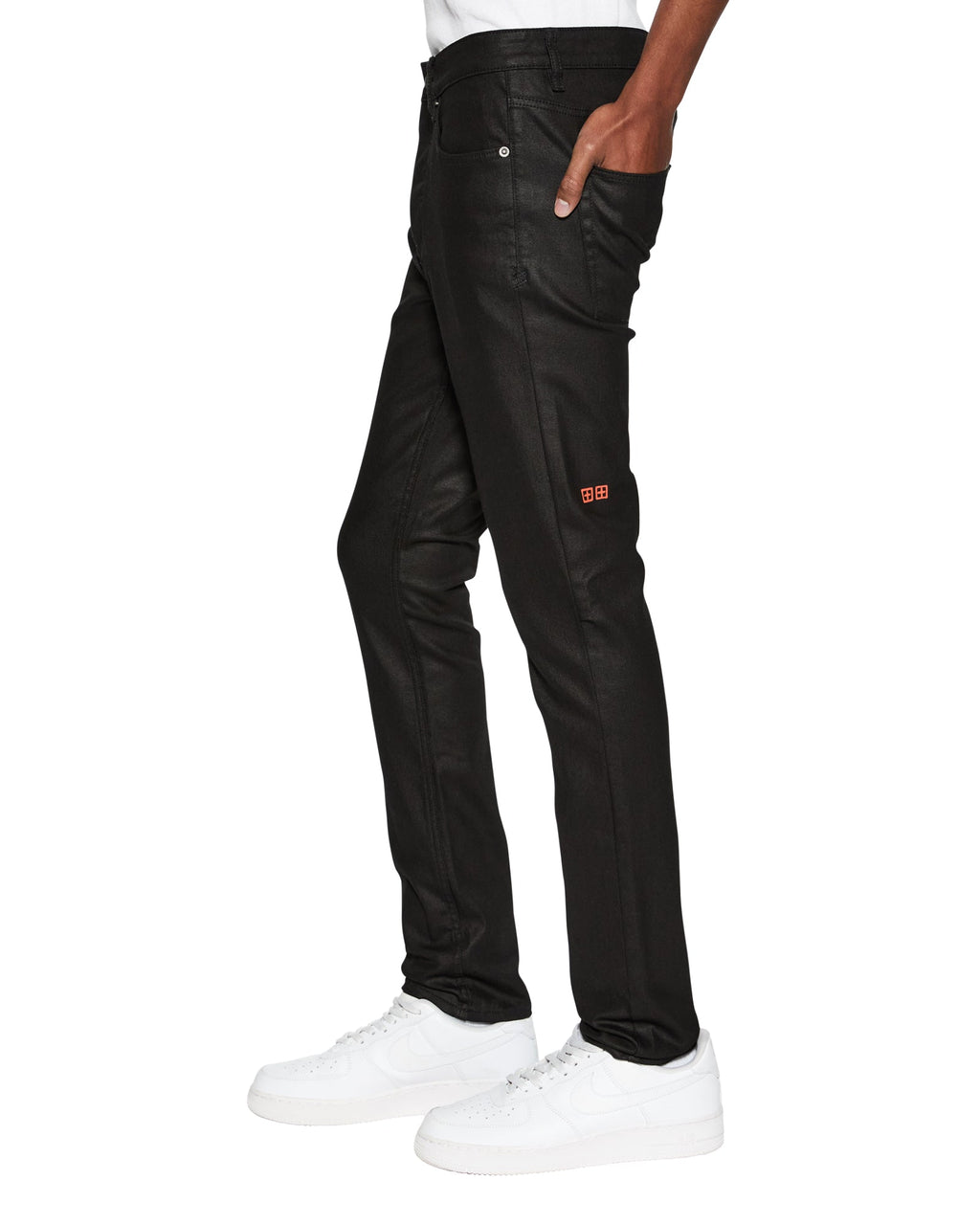 Mens Chitch Black Wax Slim Denim Jeans - Black