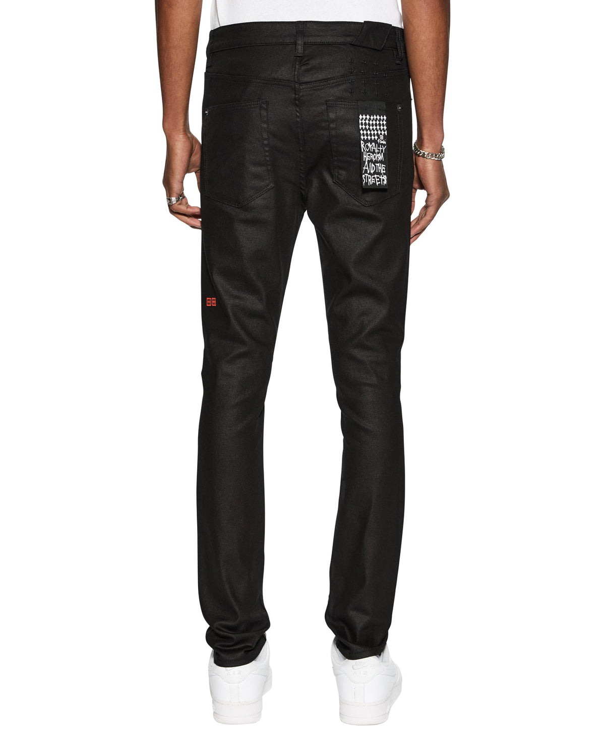 Mens Chitch Black Wax Slim Denim Jeans - Black