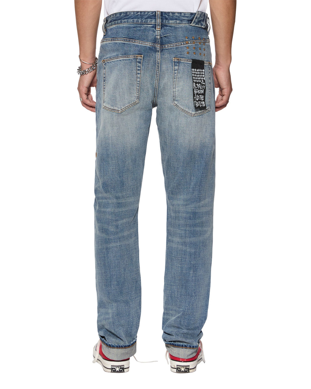 Mens Chitch Selvedge Blue Moon Slim Denim Jeans - Denim