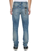 Mens Chitch Hendrix Blue Repair Slim Denim Jeans - Denim