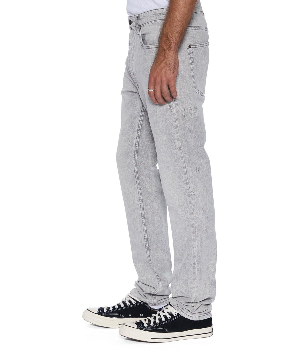 Mens Chitch Jupiter Skrawl Slim Denim Jeans - Grey