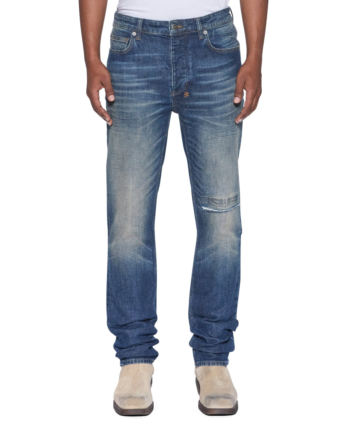 Mens Chitch K-dip Blue Sott Slim Denim Jeans - Denim