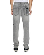 Mens Chitch Koncrete Grey Paise Slim Denim Jeans - Grey