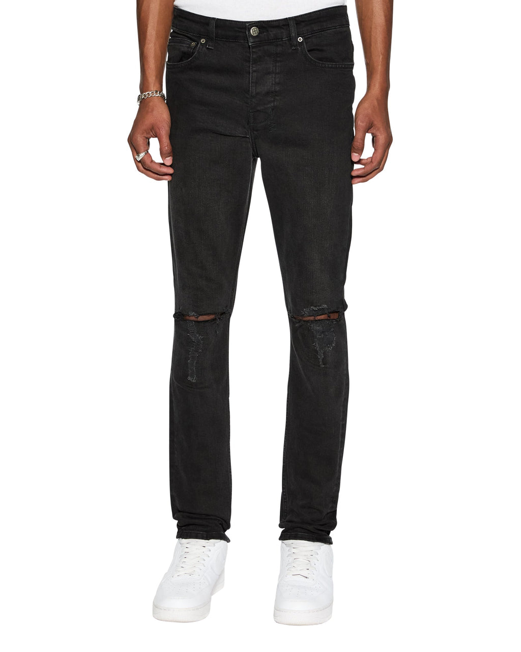Mens Chitch Krow Krushed Slim Denim Jeans - Black