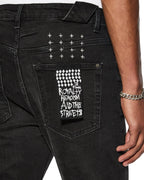 Mens Chitch Krow Krushed Slim Denim Jeans - Black