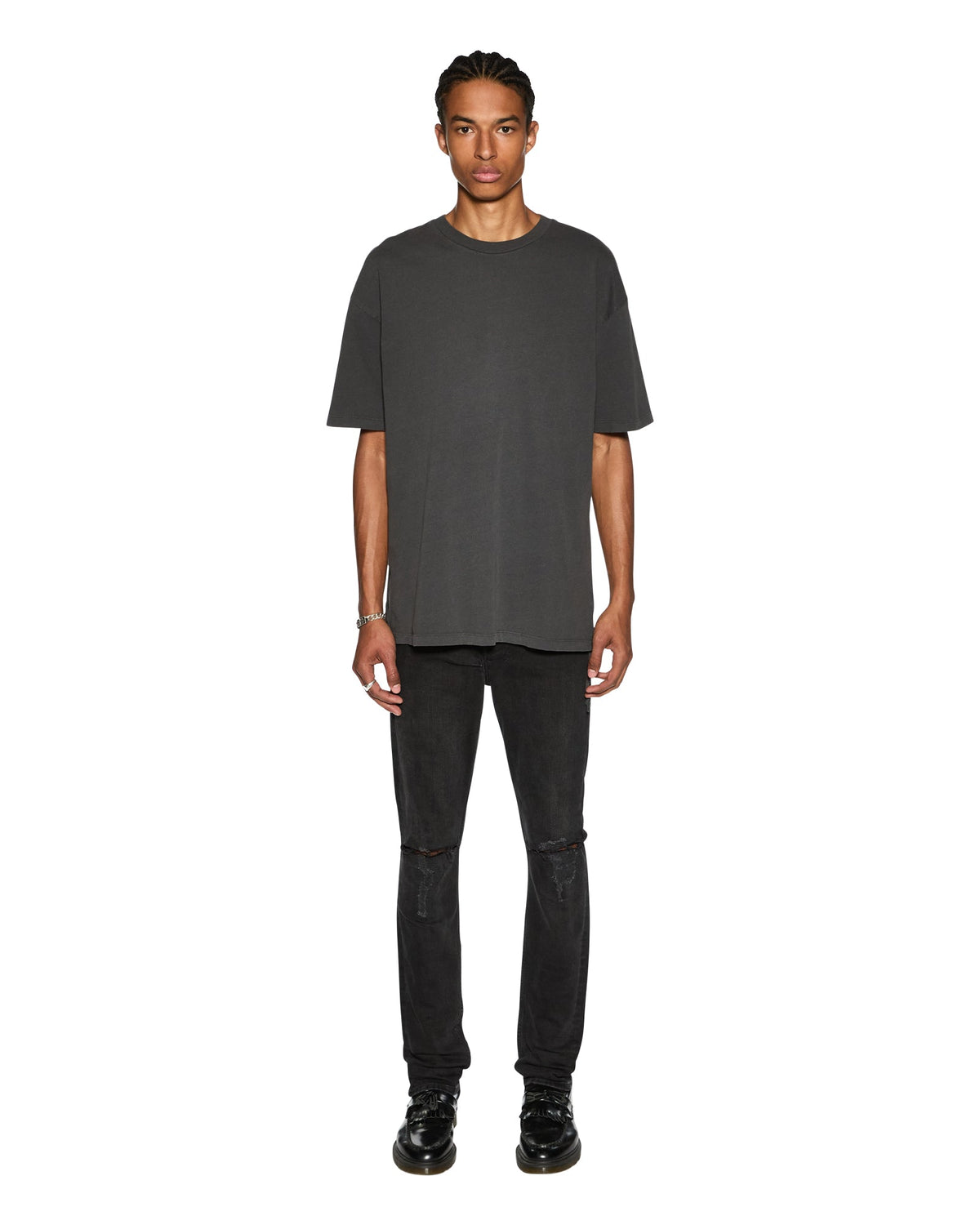 Mens Chitch Krow Krushed Slim Denim Jeans - Black
