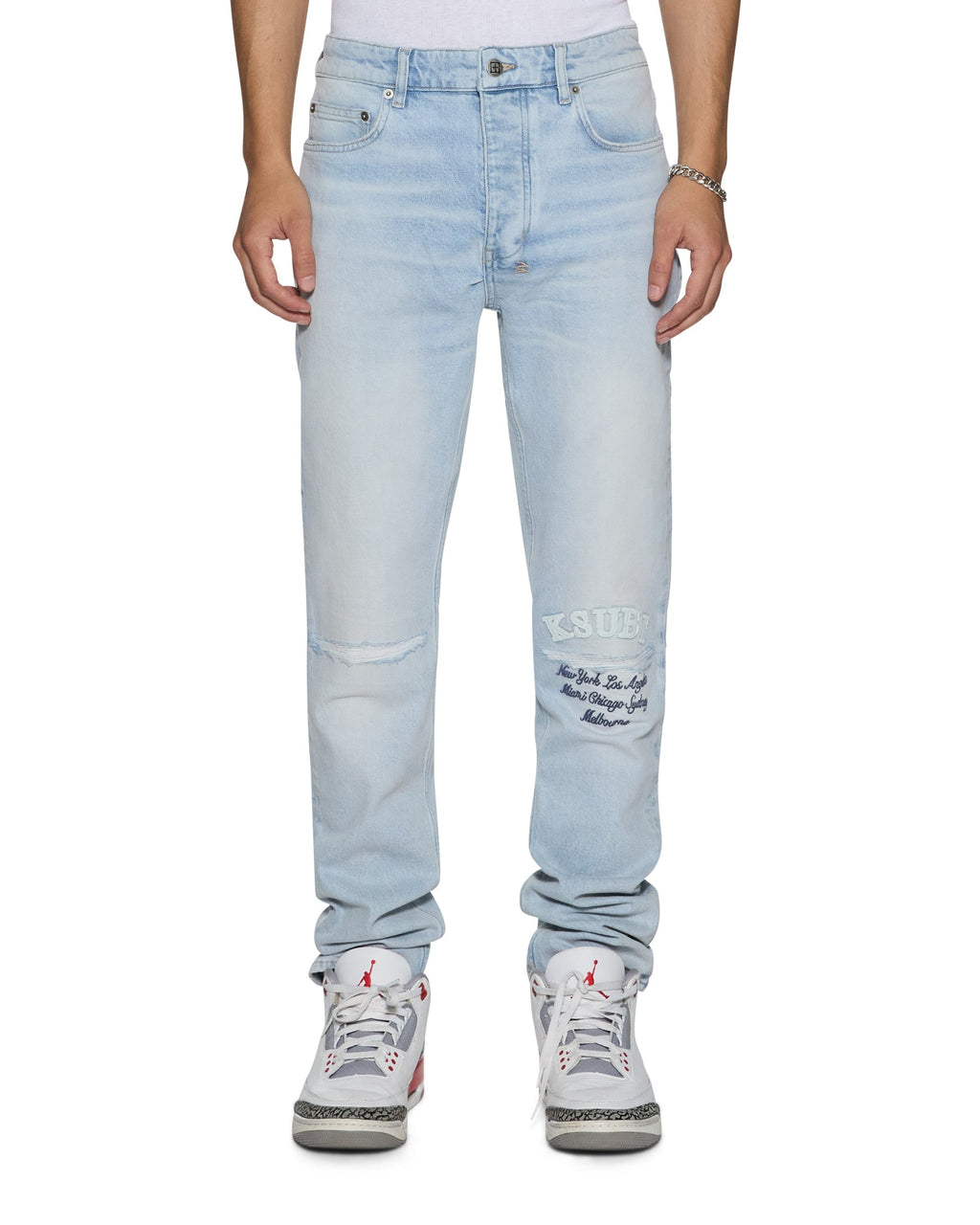 Mens Chitch Kstellar Effect Slim Denim Jeans - Denim