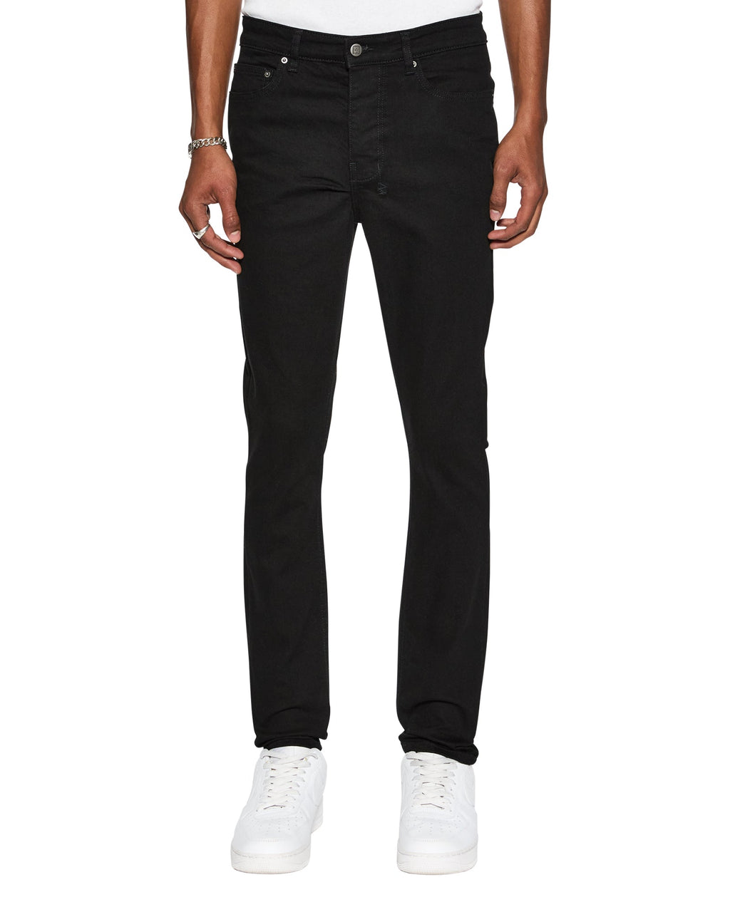 Mens Chitch Laid Black Slim Denim Jeans - Black