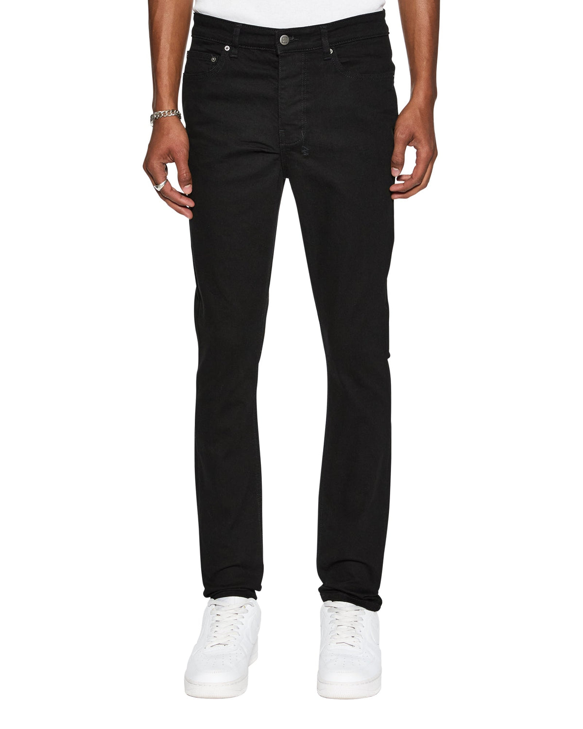 Mens Chitch Laid Black Slim Denim Jeans - Black