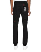 Mens Chitch Laid Black Slim Denim Jeans - Black