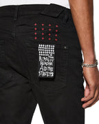 Mens Chitch Laid Black Slim Denim Jeans - Black