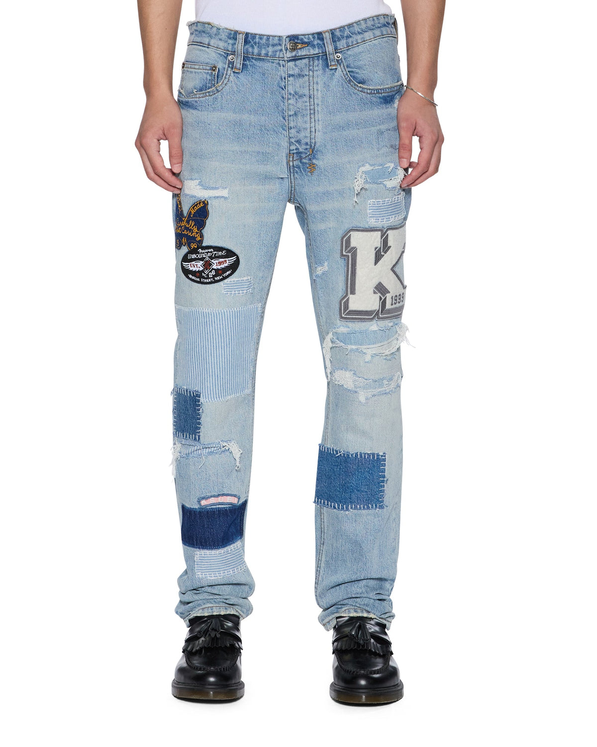 Mens Chitch Manhattan Repair Slim Denim Jeans - Denim