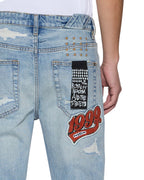 Mens Chitch Manhattan Repair Slim Denim Jeans - Denim