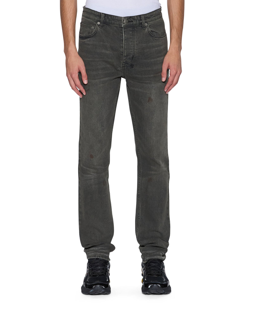 Mens Chitch Mekanik Grey Slim Denim Jeans - Grey