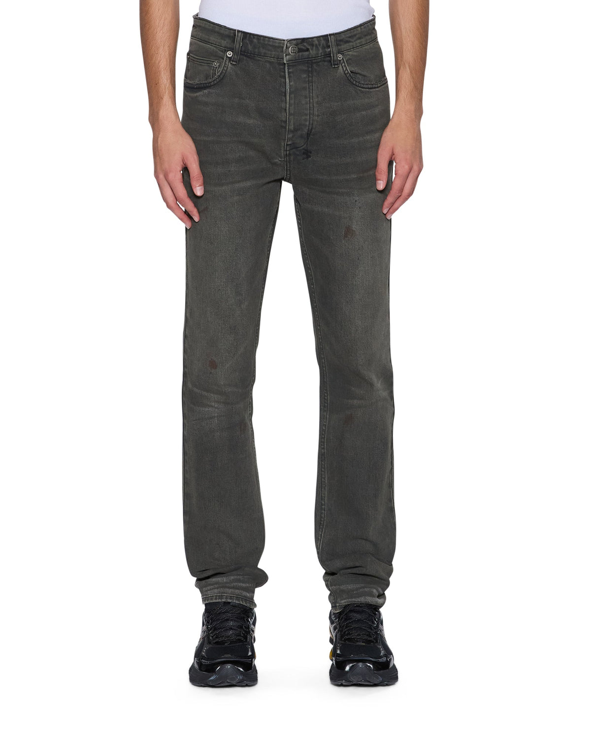 Mens Chitch Mekanik Grey Slim Denim Jeans - Grey