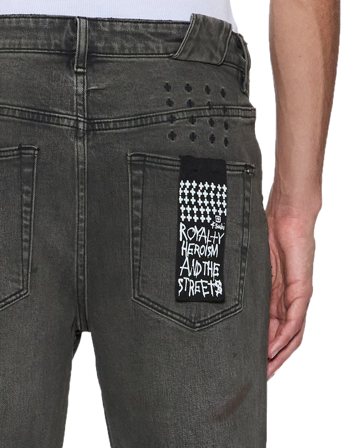 Mens Chitch Mekanik Grey Slim Denim Jeans - Grey