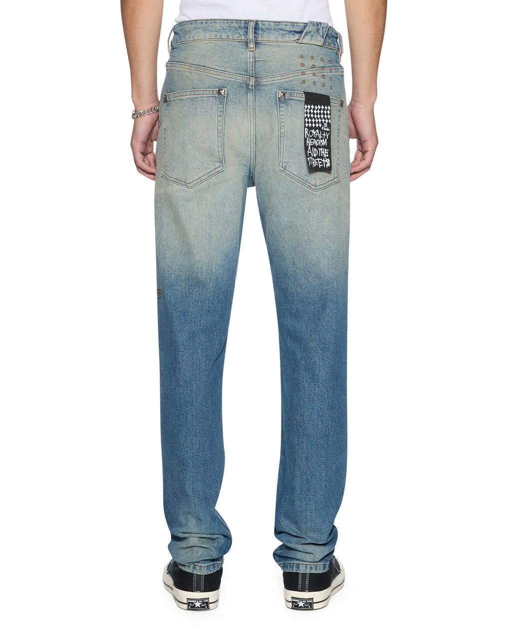 Mens Chitch Portland Stud Trashed Slim Denim Jeans - Denim