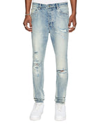 Mens Chitch Punk Blue Thrashed Slim Denim Jeans - Denim