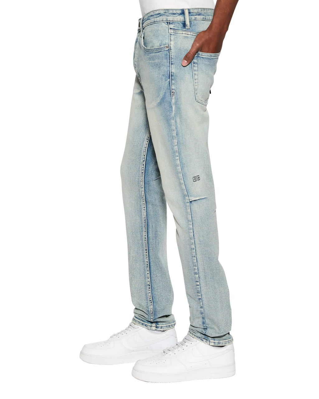 Mens Chitch Punk Blue Slim Denim Jeans - Denim