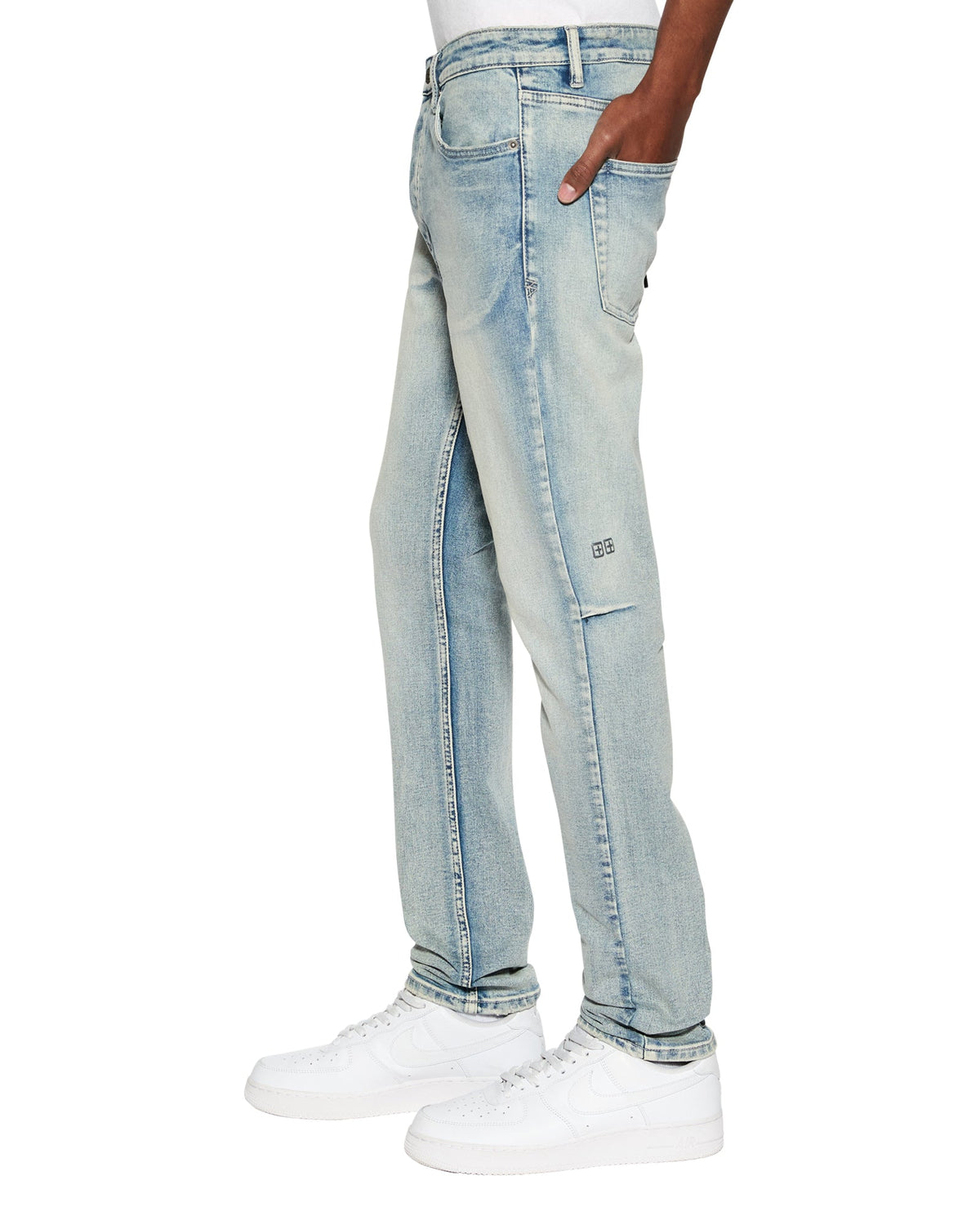 Mens Chitch Punk Blue Slim Denim Jeans - Denim