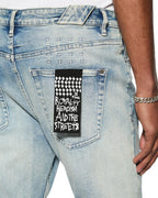 Mens Chitch Punk Blue Slim Denim Jeans - Denim