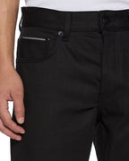 Mens Chitch Selvedge Raw Black Slim Denim Jeans - Black