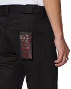 Mens Chitch Selvedge Raw Black Slim Denim Jeans - Black