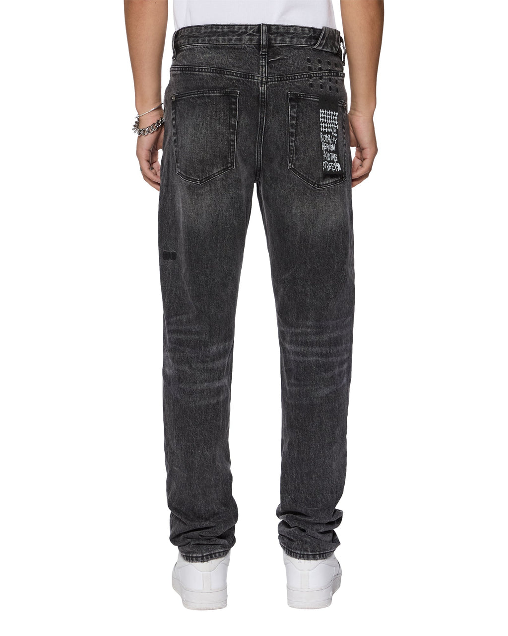 Mens Chitch Selvedge Replika Black Slim Denim Jeans - Black