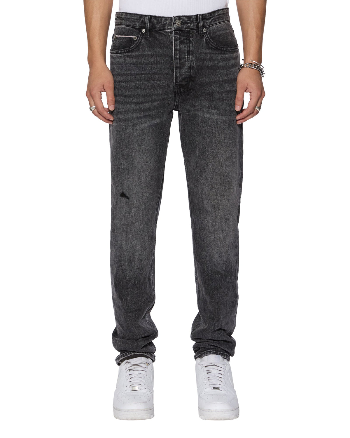 Mens Chitch Selvedge Replika Black Slim Denim Jeans - Black