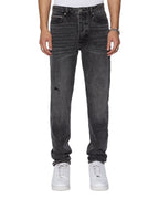 Mens Chitch Selvedge Replika Black Slim Denim Jeans - Black