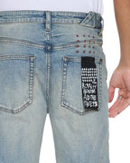 Mens Chitch Scatter Blue Slim Denim Jeans - Denim