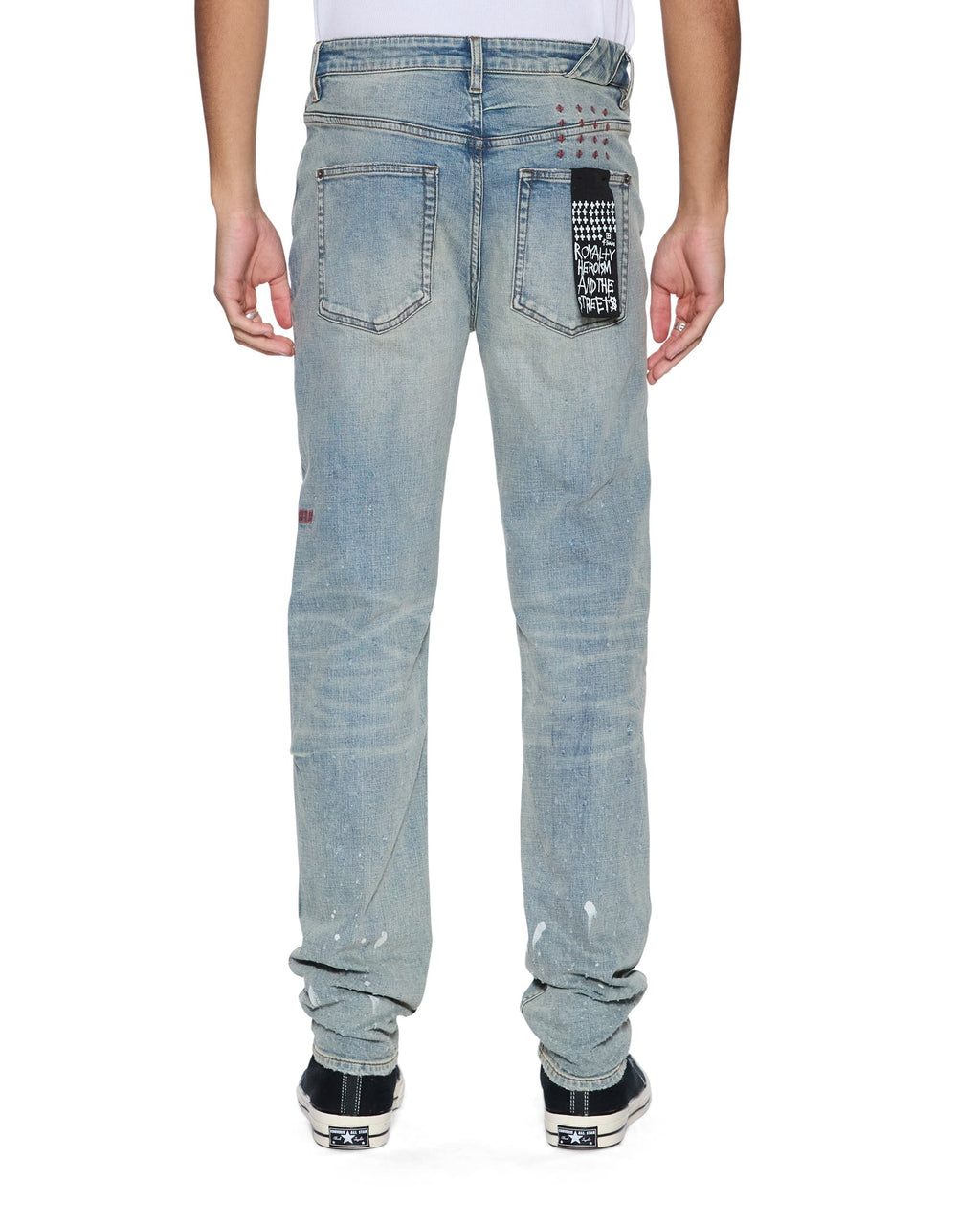 Mens Chitch Scatter Blue Slim Denim Jeans - Denim