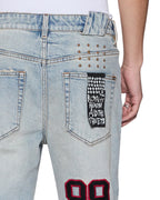 Mens Chitch Seattle Blue Repair Slim Denim Jeans - Denim