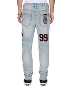 Mens Chitch Seattle Blue Repair Slim Denim Jeans - Denim