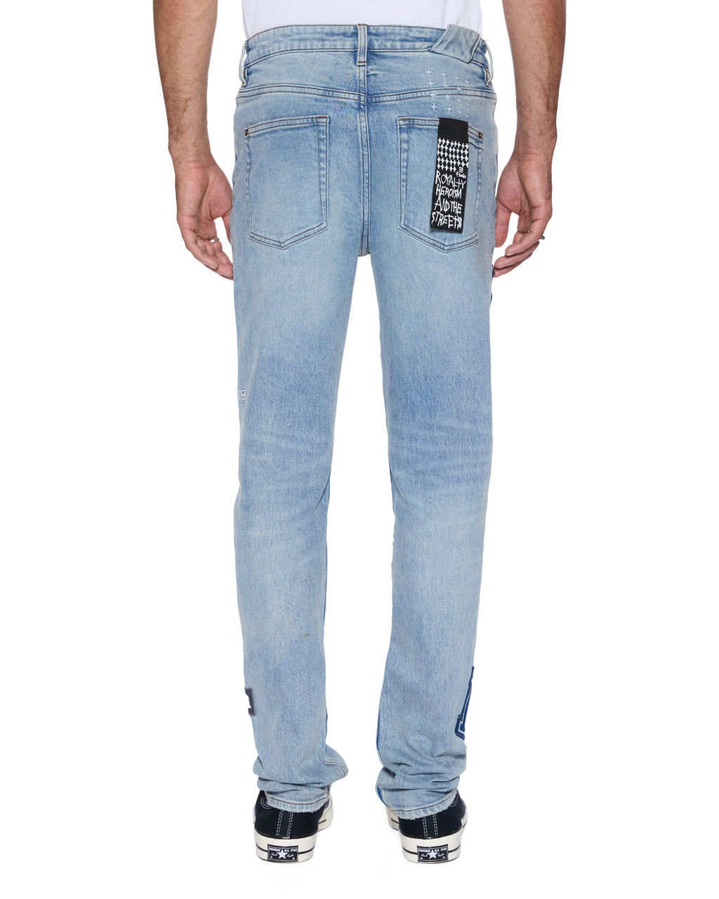Mens Chitch Striker Patched Slim Denim Jeans - Denim