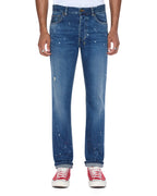 Mens Chitch Selvedge Artist Blue Slim Denim Jeans - Denim