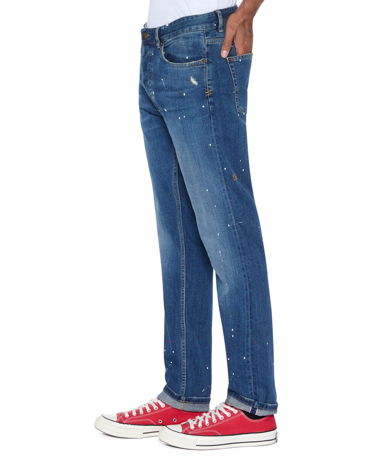 Mens Chitch Selvedge Artist Blue Slim Denim Jeans - Denim