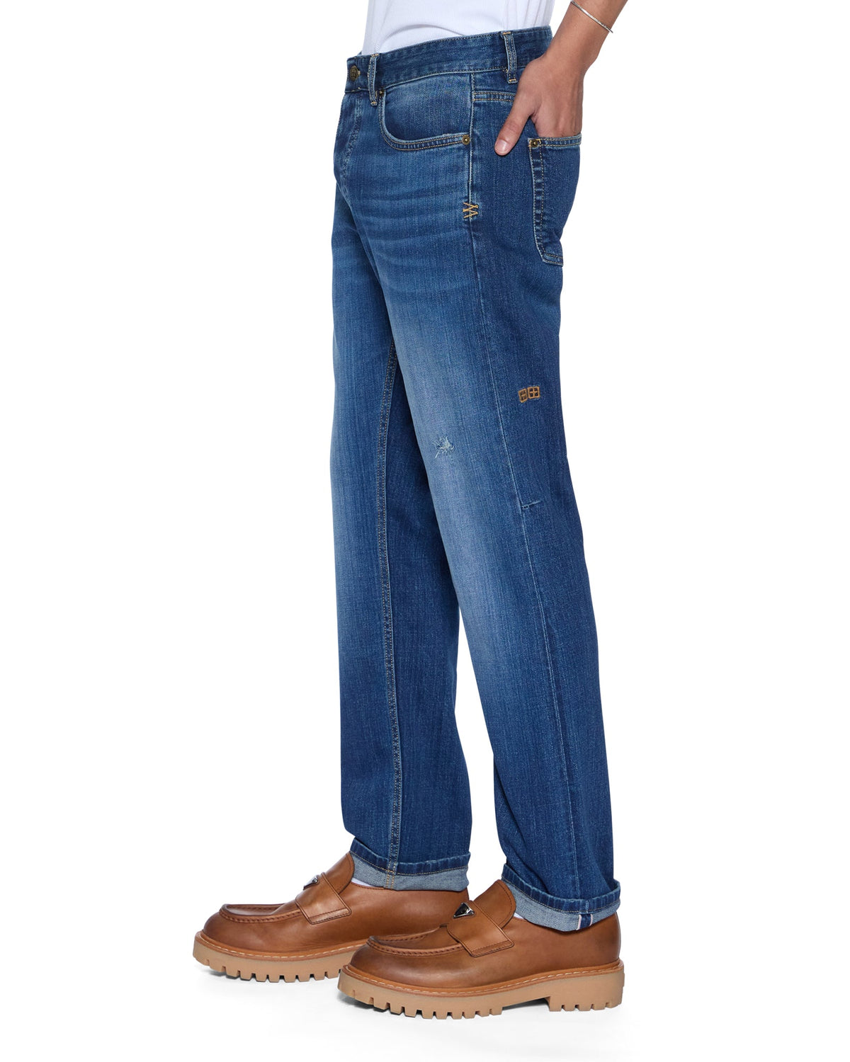 Mens Chitch Selvedge La Blue Slim Denim Jeans - Denim